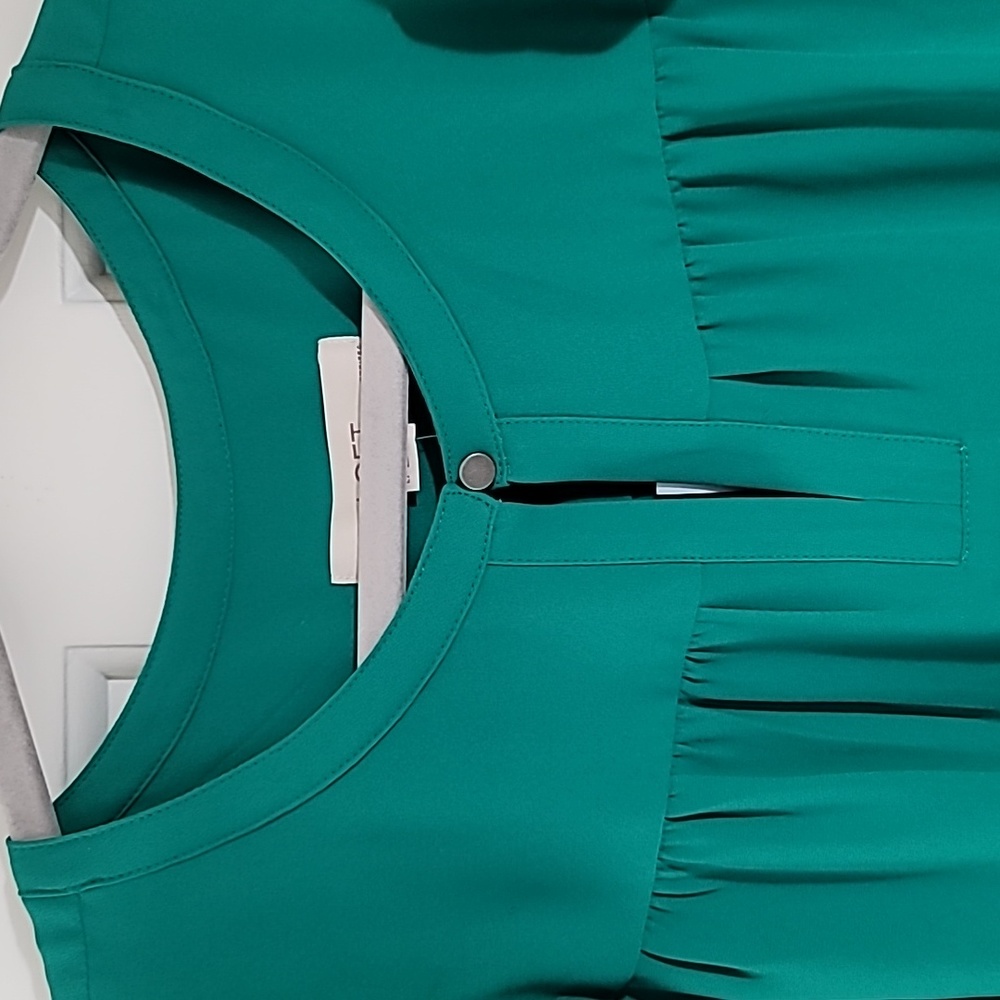 LOFT Ruffle Sleeve Split Neck Shell - Picture 5 of 13